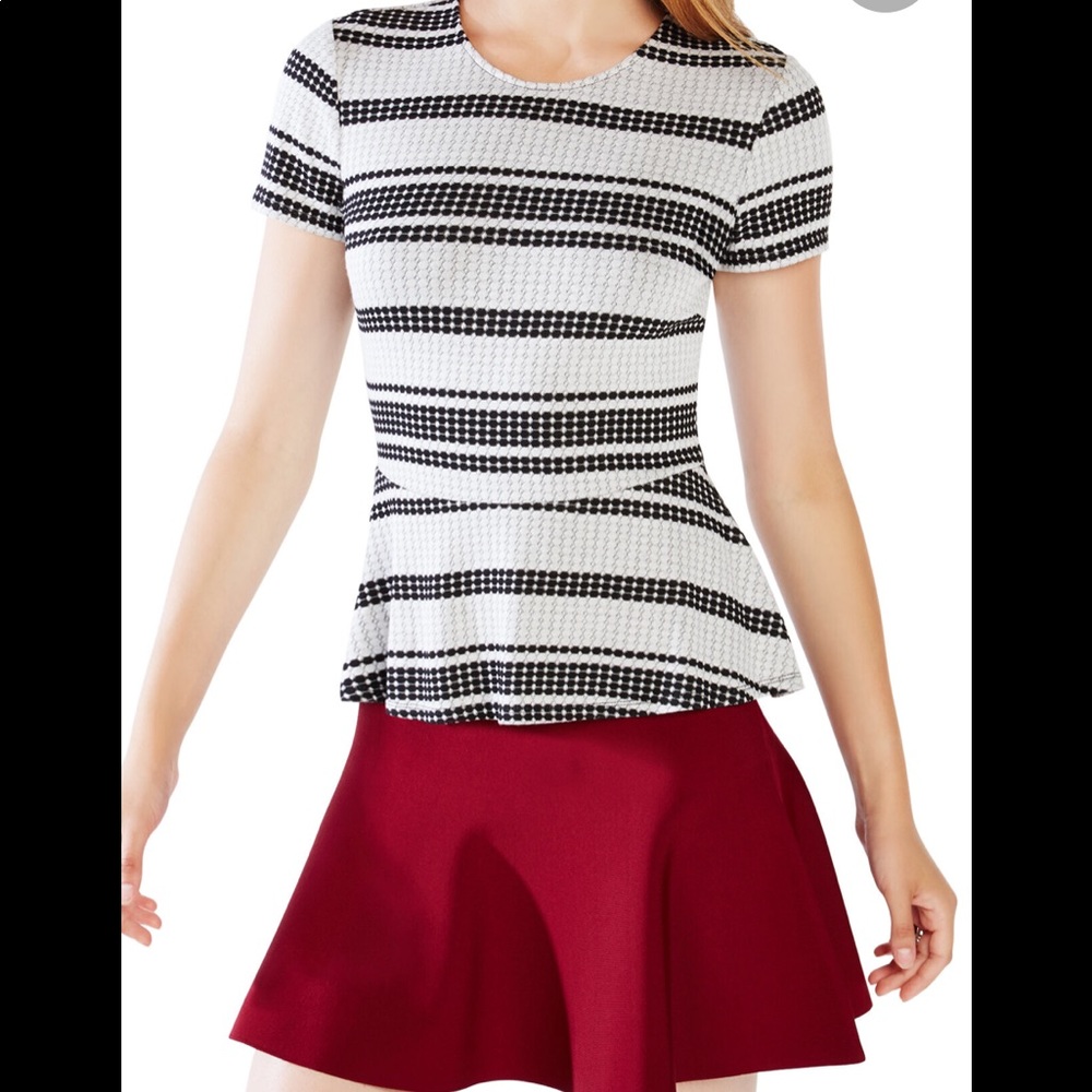 New BCBG peplum striped top - Size M